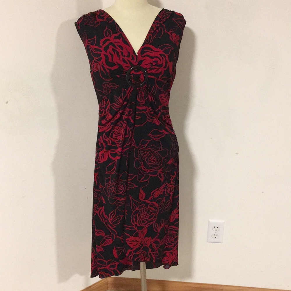Black and red rose dress, sz XL!